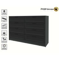 Kомод Тренд КТ-К157 (Антрацит ЛДСП/ Черный ЛМДФ) Ш1565 В1020 Г451